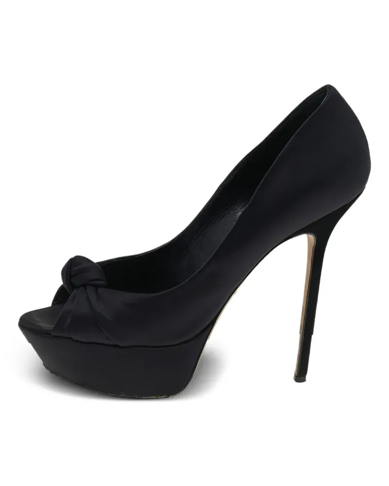 Sergio Rossi 140mm satin heeled pumps - Schwarz Schwarz