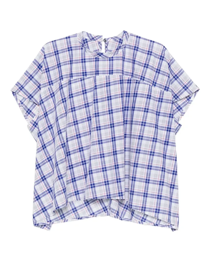 Sofie D'Hoore Basker checked short-sleeve top - Weiß Weiß