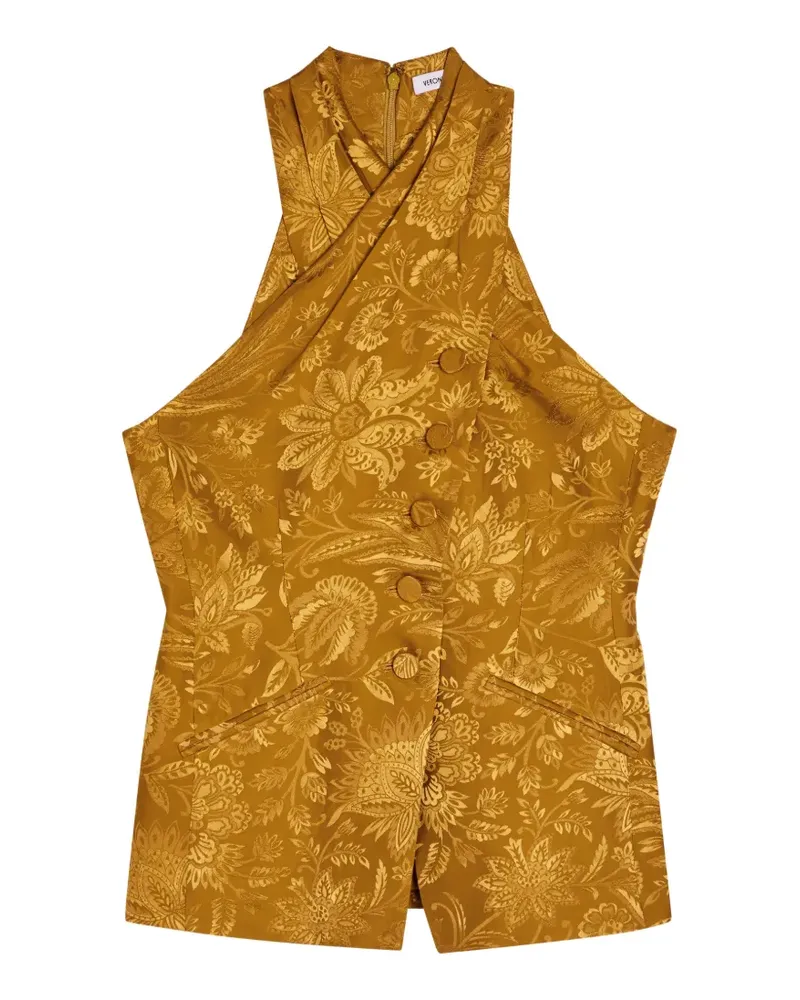 Veronica Beard Pacey halter-neck top - Gold Gold