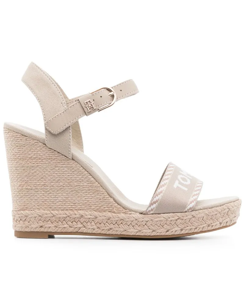 Tommy Hilfiger Wedge-Sandalen mit Logo 105mm - Grün Grün