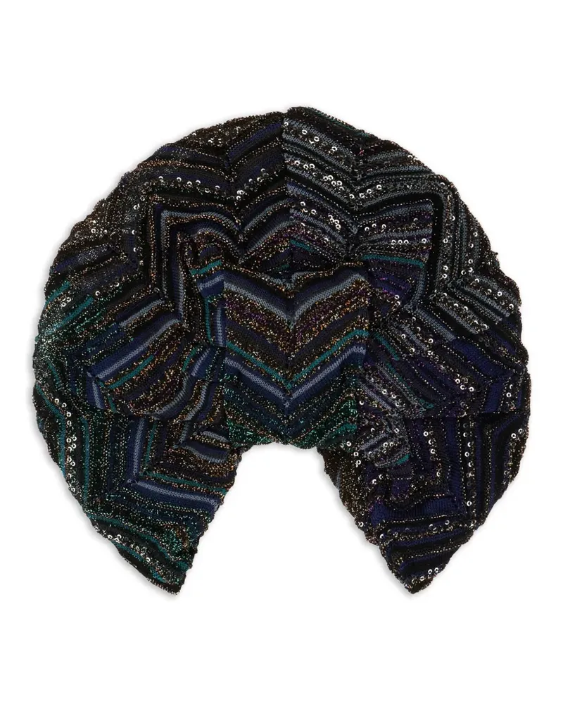 Missoni Paillettenverzierte Mütze mit Zickzackmuster - Blau Blau