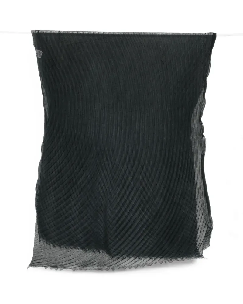 Issey Miyake pleated frayed scarf - Schwarz Schwarz