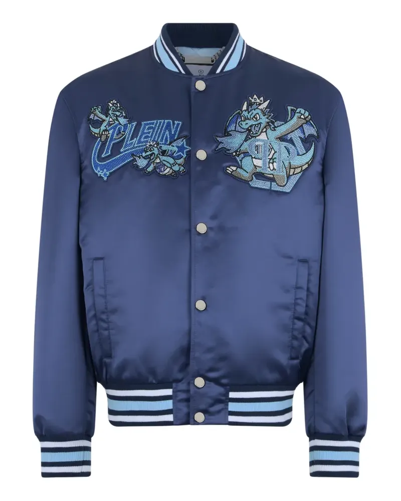Philipp Plein Bomberjacke mit Kristallen - Blau Blau