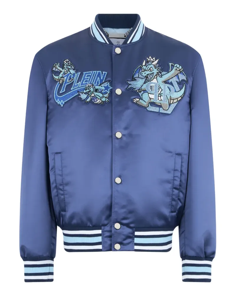 Philipp Plein Bomberjacke mit Kristallen - Blau Blau