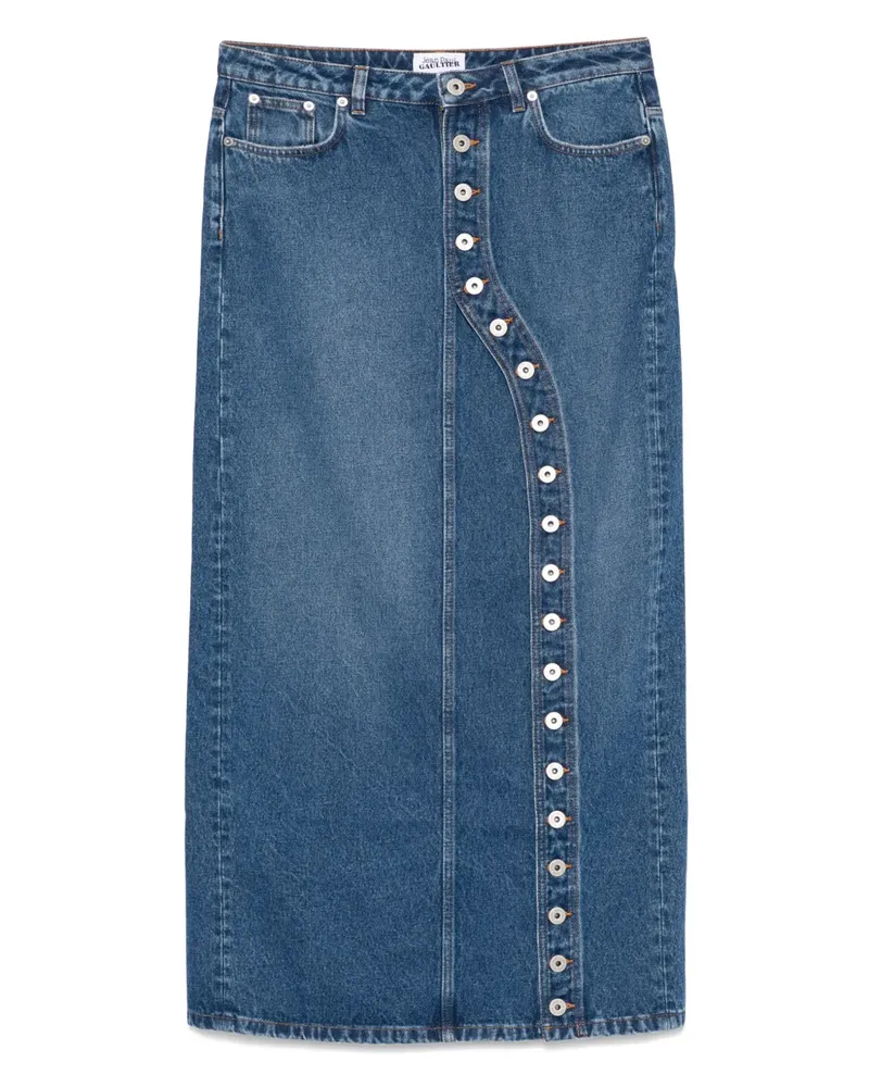Jean Paul Gaultier Asymmetrischer Jeans-Midirock - Blau Blau