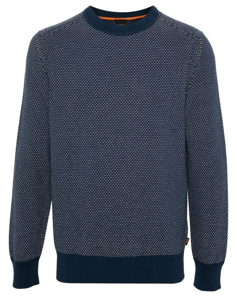 HUGO BOSS Strukturierter Pullover - Blau Blau
