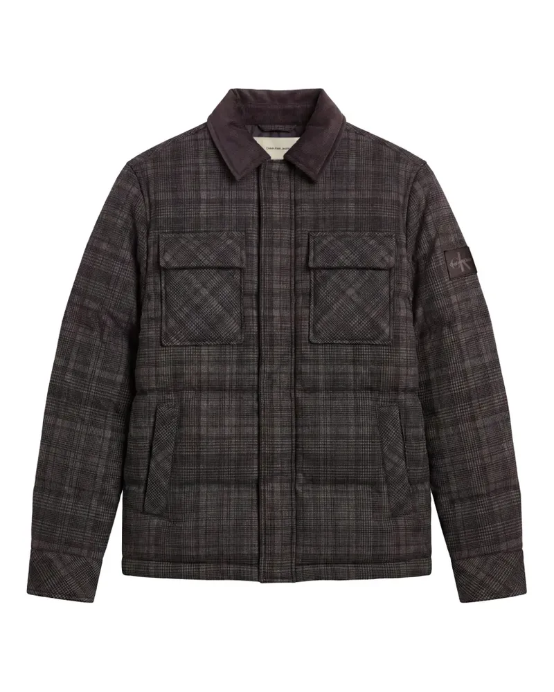 Calvin Klein check-pattern padded jacket - Grau Grau