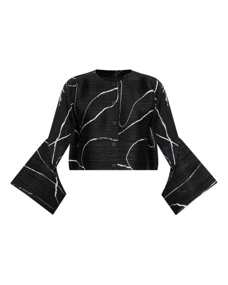 Issey Miyake Plissierte Pause Jacke - Schwarz Schwarz