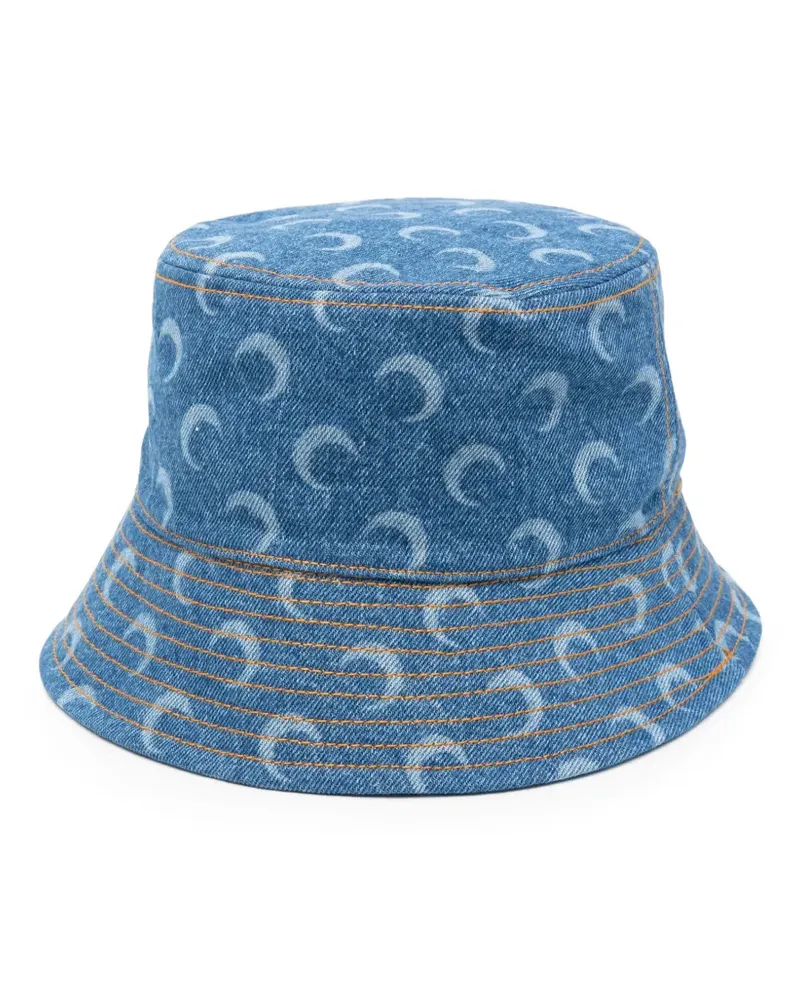 Marine Serre Fischerhut mit Mond-Print - Blau Blau
