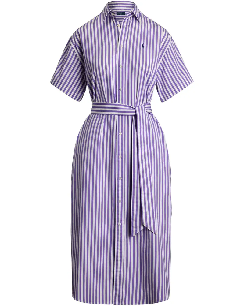 Ralph Lauren Gestreiftes Hemdkleid - Violett Violett