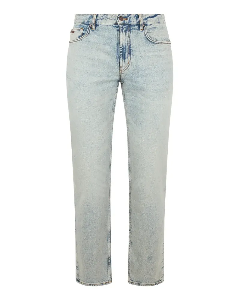 Emporio Armani acid-wash logo-plaque jeans - Blau Blau