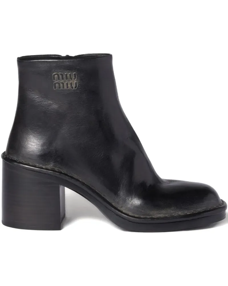 Miu Miu 70mm leather ankle boots - Schwarz Schwarz
