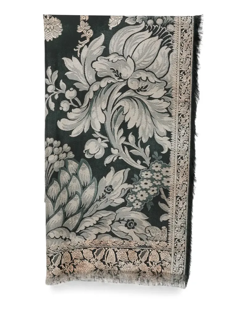 Pierre-Louis Mascia floral-print fringed scarf - Grün Grün