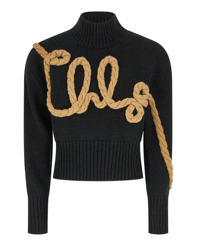 Chloé Pullover mit Zopfmuster - Schwarz Schwarz