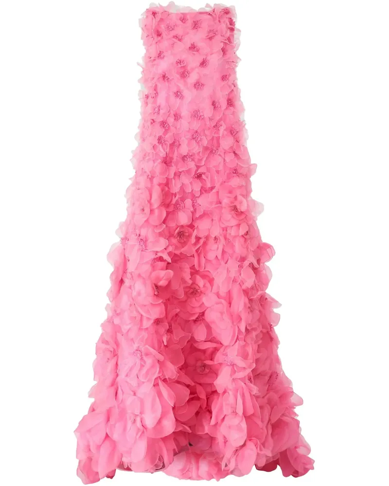 Carolina Herrera New York Abendkleid mit Blumenapplikation - Rosa Rosa