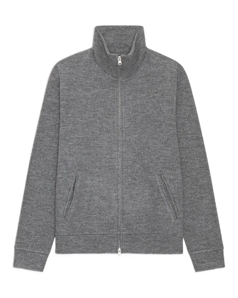 NN 07 boiled-wool zip-up sweater - Grau Grau