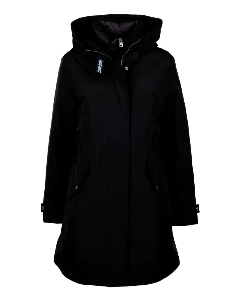 Woolrich hooded drawstring-waist coat - Schwarz Schwarz