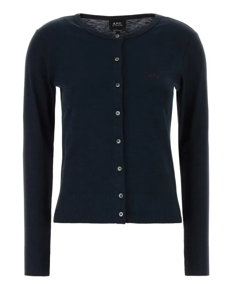 A.P.C. Cora logo-embroidered cardigan - Blau Blau