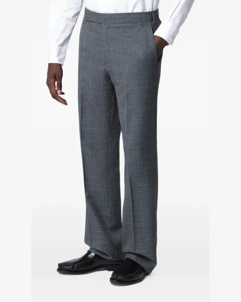 LARDINI check-pattern virgin wool trousers - Grau Grau