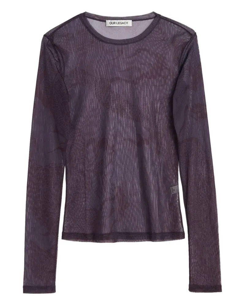 Our Legacy Langarmshirt mit Print - Violett Violett