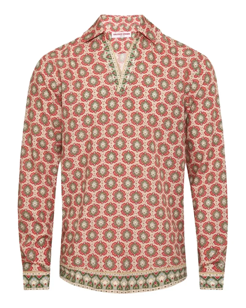 Orlebar Brown Ridley Passetto Hemd mit Print - Nude Nude