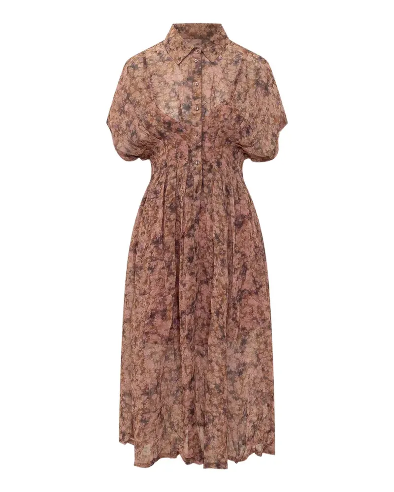 ba&sh Adena Midikleid mit Blumenprint - Rosa Rosa