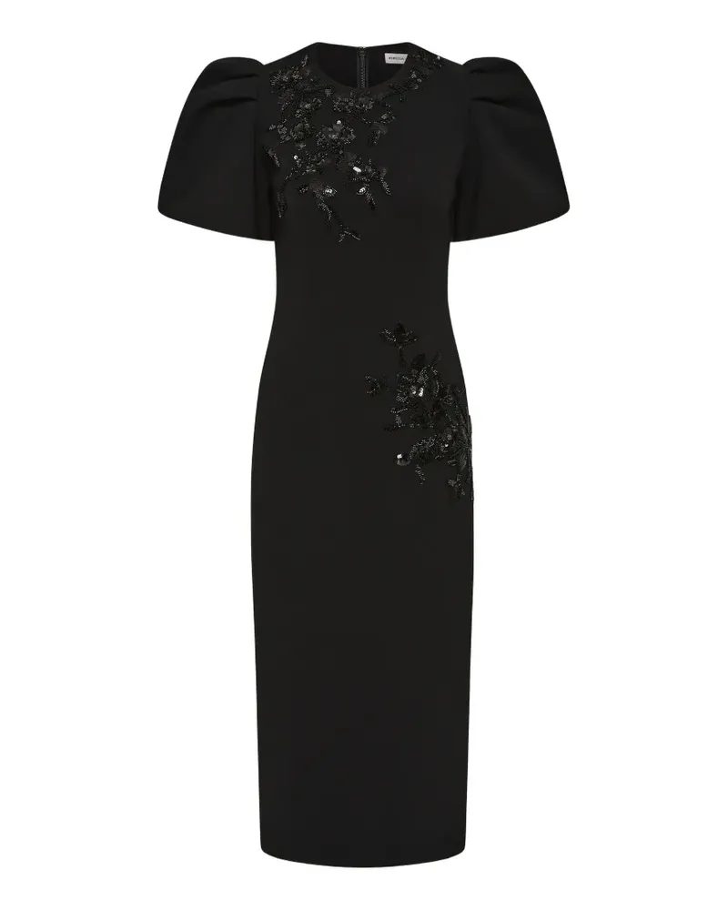 Rebecca Vallance Livia Midikleid mit Puffärmeln - Schwarz Schwarz