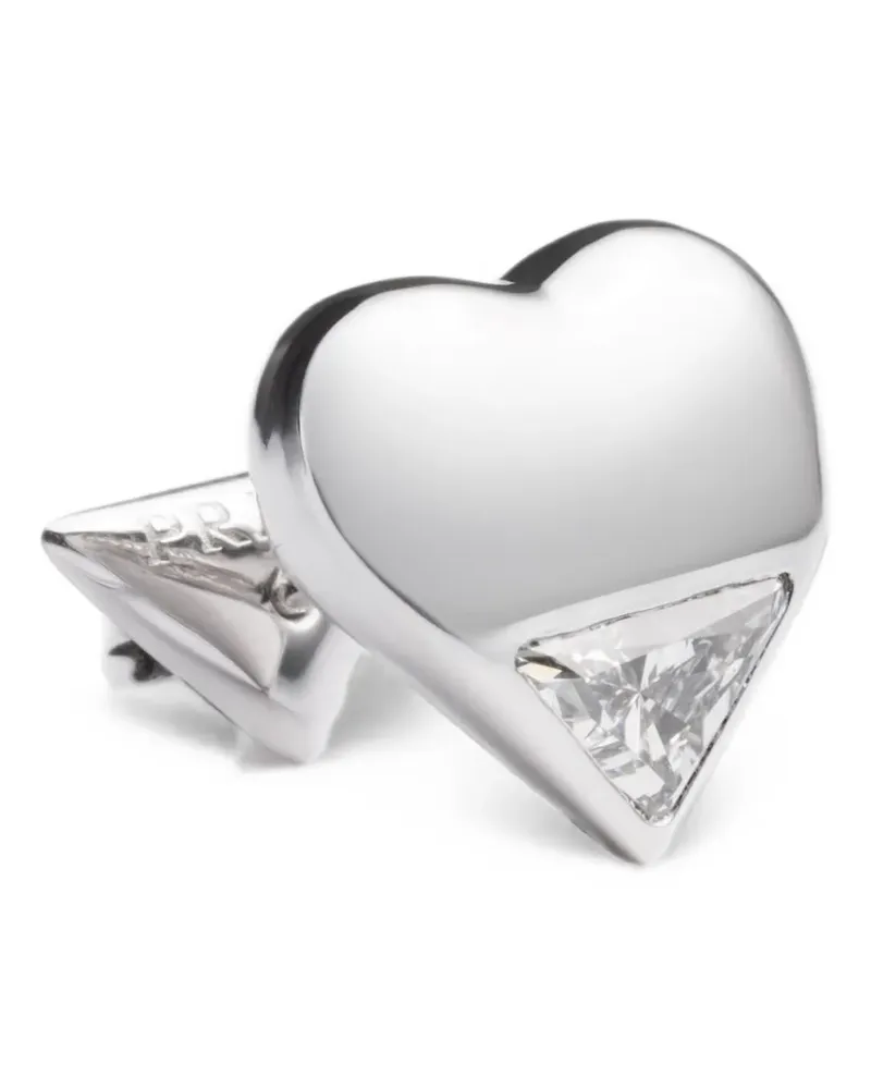 Prada Eternal Gold Nano Heart laboratory-grown diamonds ingle earring - Silber Silber