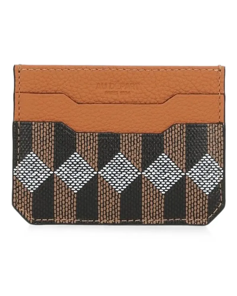 AU DÉPART geometric-print card holder - Braun Braun