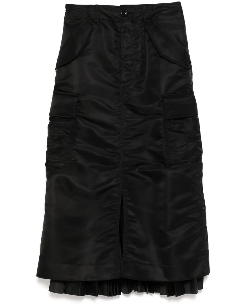 Sacai Rock mit Einsätzen - Schwarz Schwarz