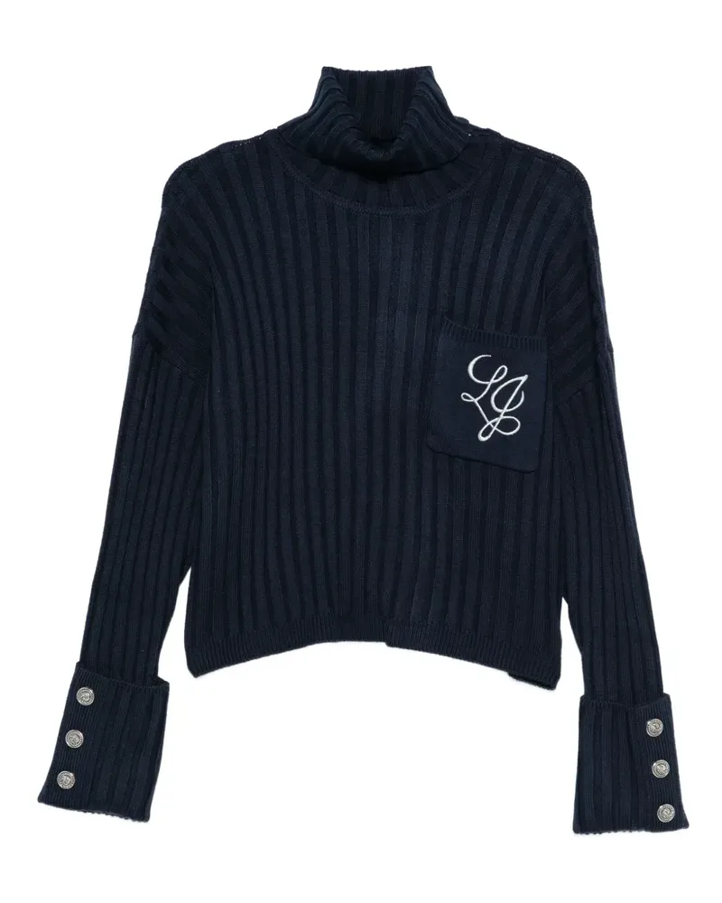Liu Jo Gerippter Rollkragenpullover - Blau Blau