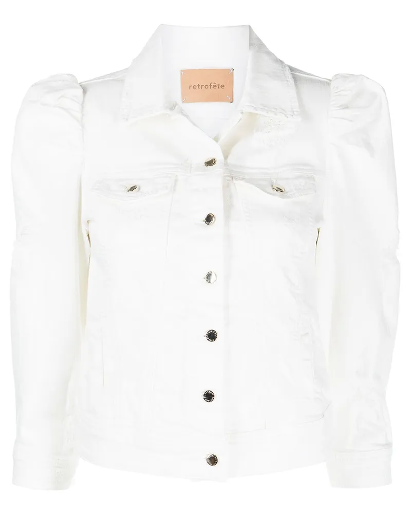 Retrofête Geknöpfte Ada Jeansjacke - Weiß Weiß