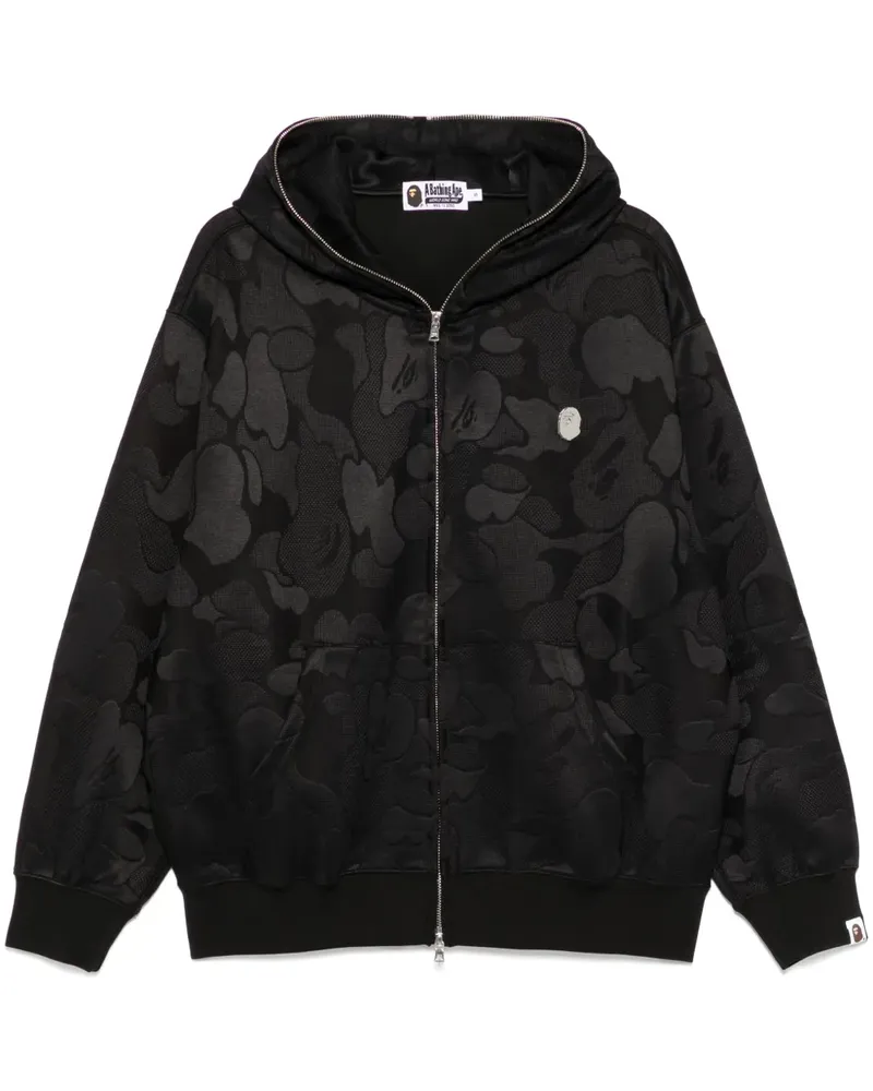 BAPE Kapuzenjacke aus Camouflage-Jacquard - Schwarz Schwarz