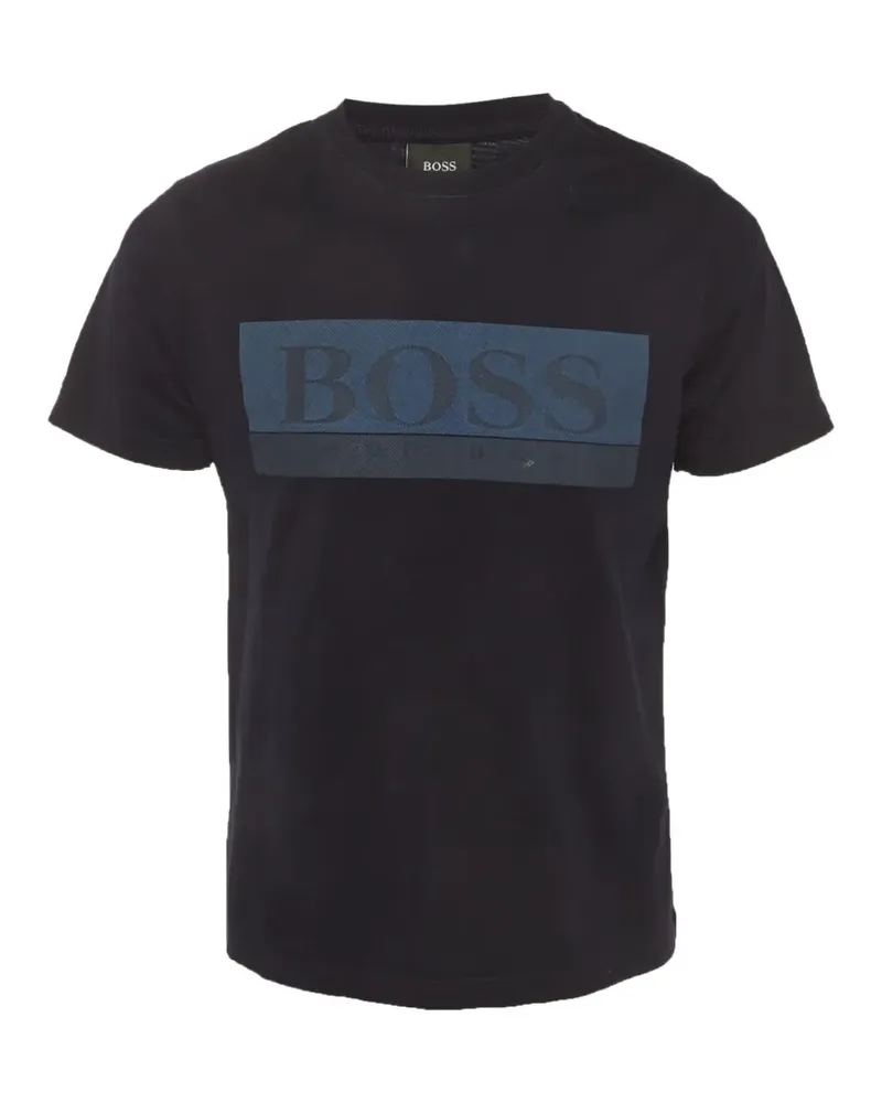 HUGO BOSS graphic-print crew-neck T-shirt - Blau Blau