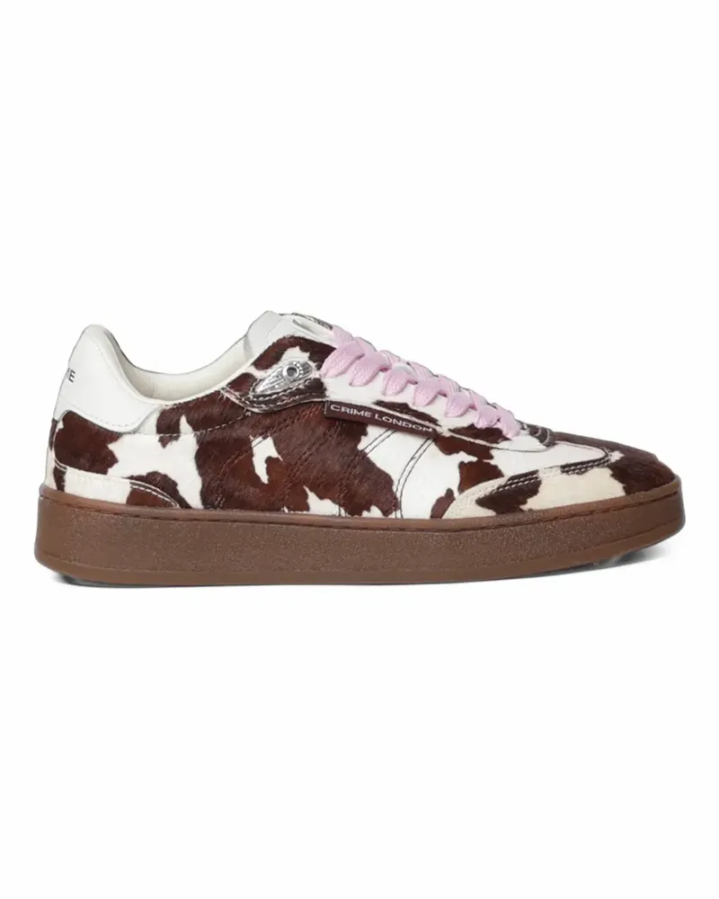 Crime Wembley Sneakers mit Kuhprint - Braun Braun