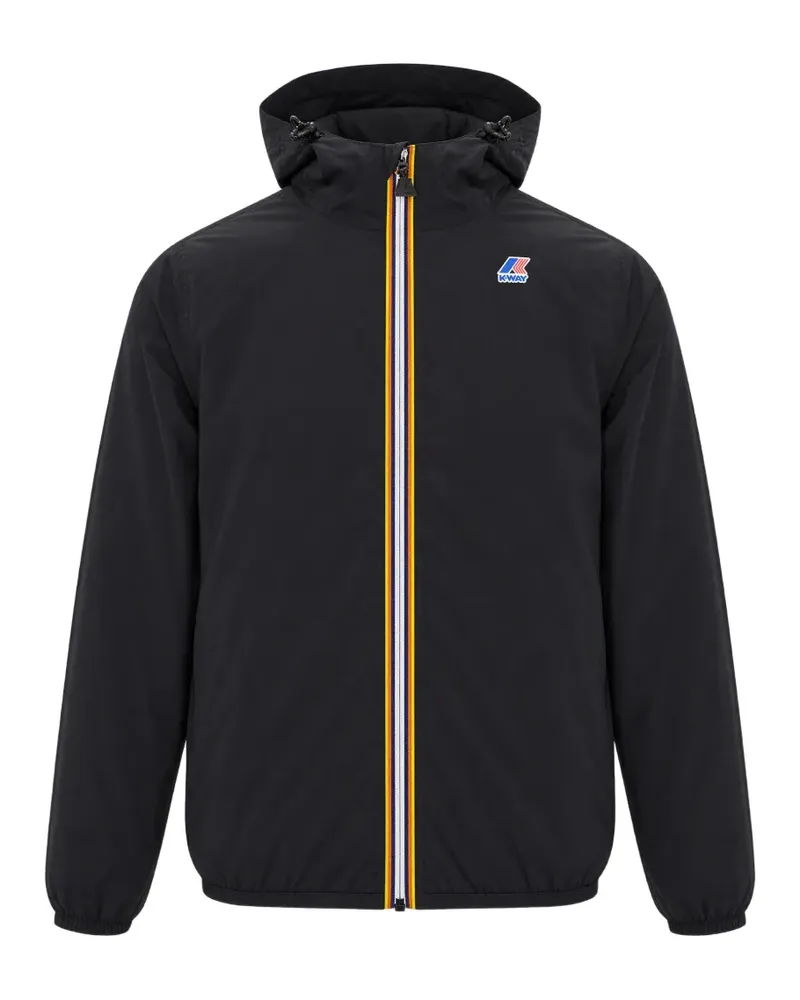 K-Way Le Vrai 4.0 Claude logo-patch hooded jacket - Schwarz Schwarz