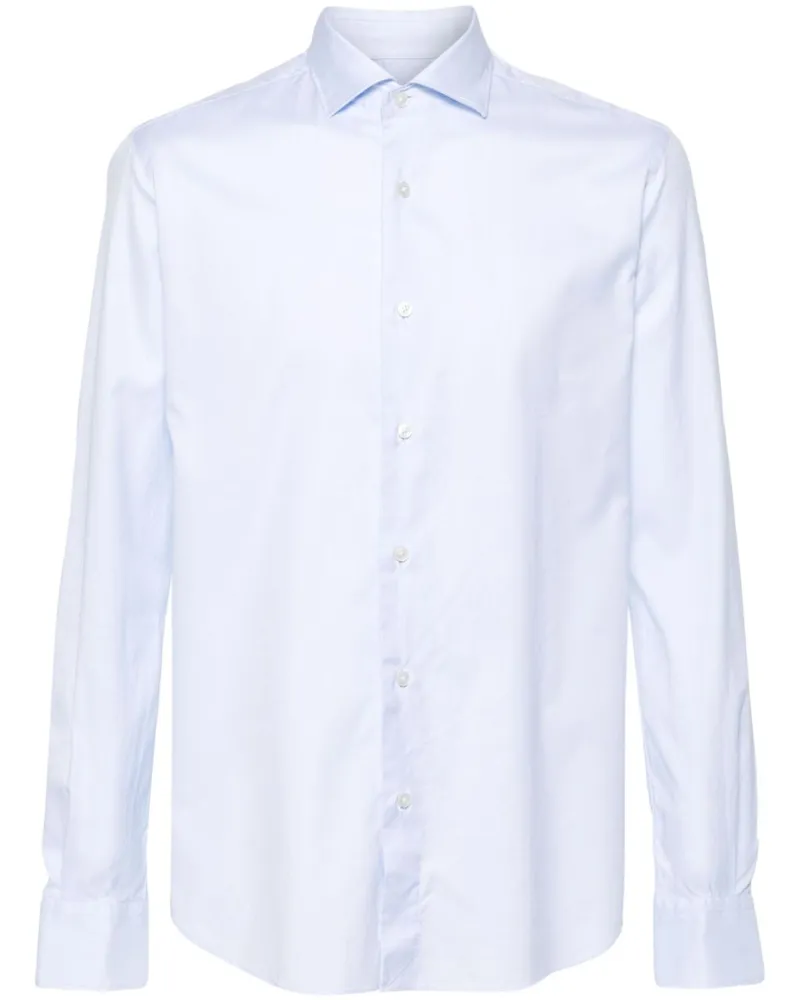 Glanshirt Oxford-Hemd aus Baumwolle - Blau Blau