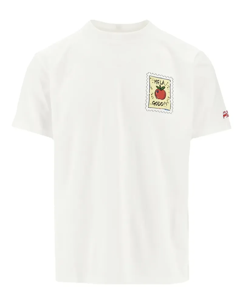 MC2 Saint Barth T-Shirt mit Briefmarken-Print - Weiß Weiß