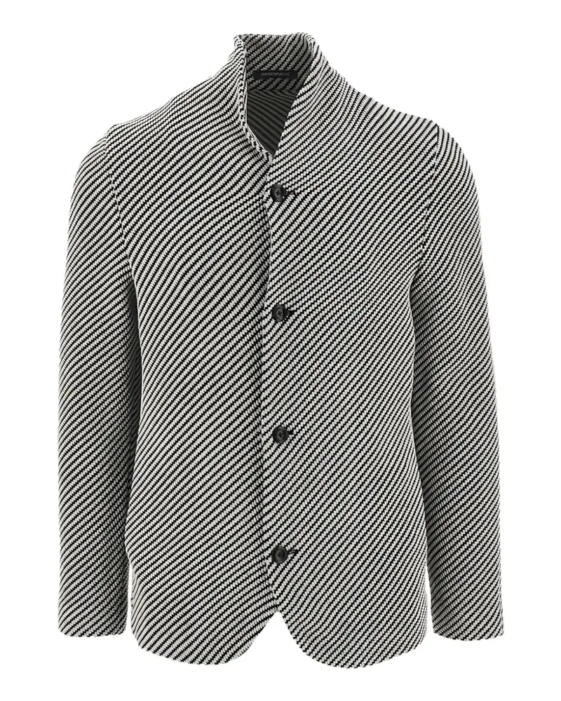 Emporio Armani Icon diagonal-stripe textured jacket - Weiß Weiß