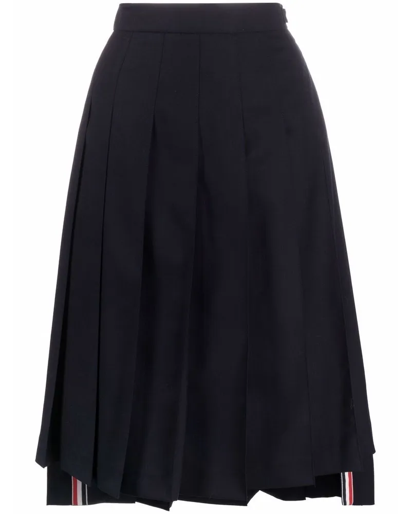 Thom Browne Gestreifter Faltenrock - Blau Blau