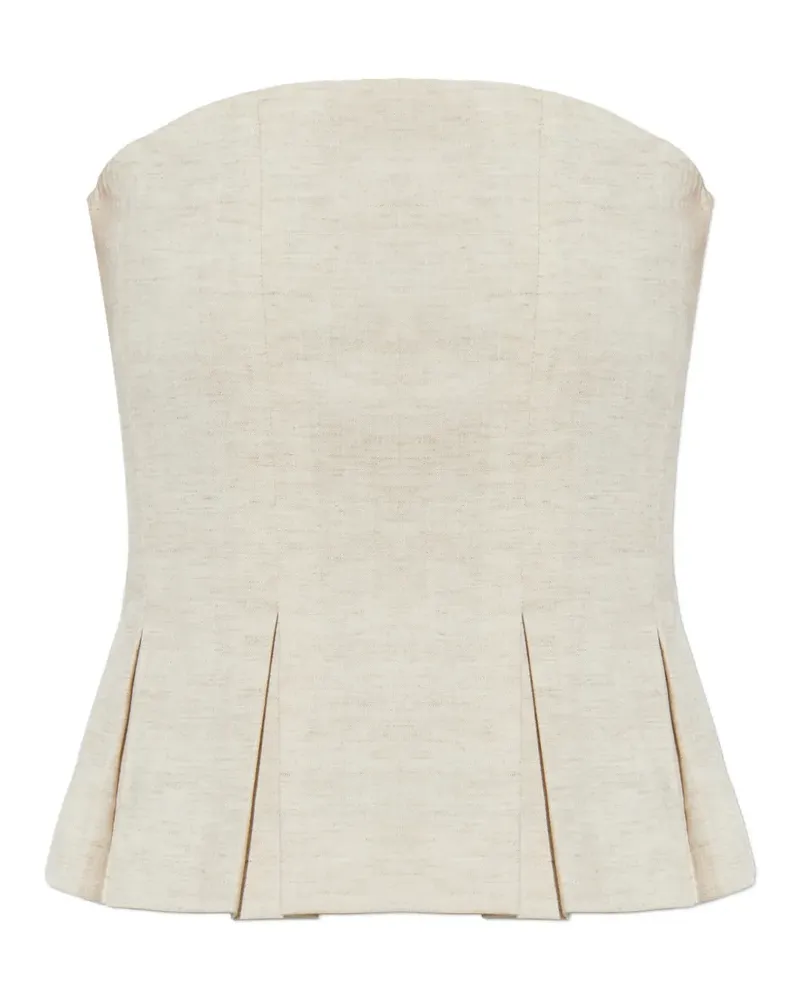 Gestuz Riava pleated strapless top - Nude Nude