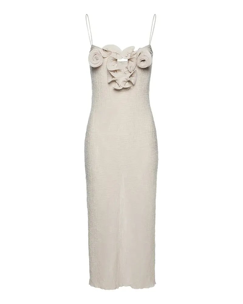 Magda Butrym floral-appliqué midi dress - Nude Nude
