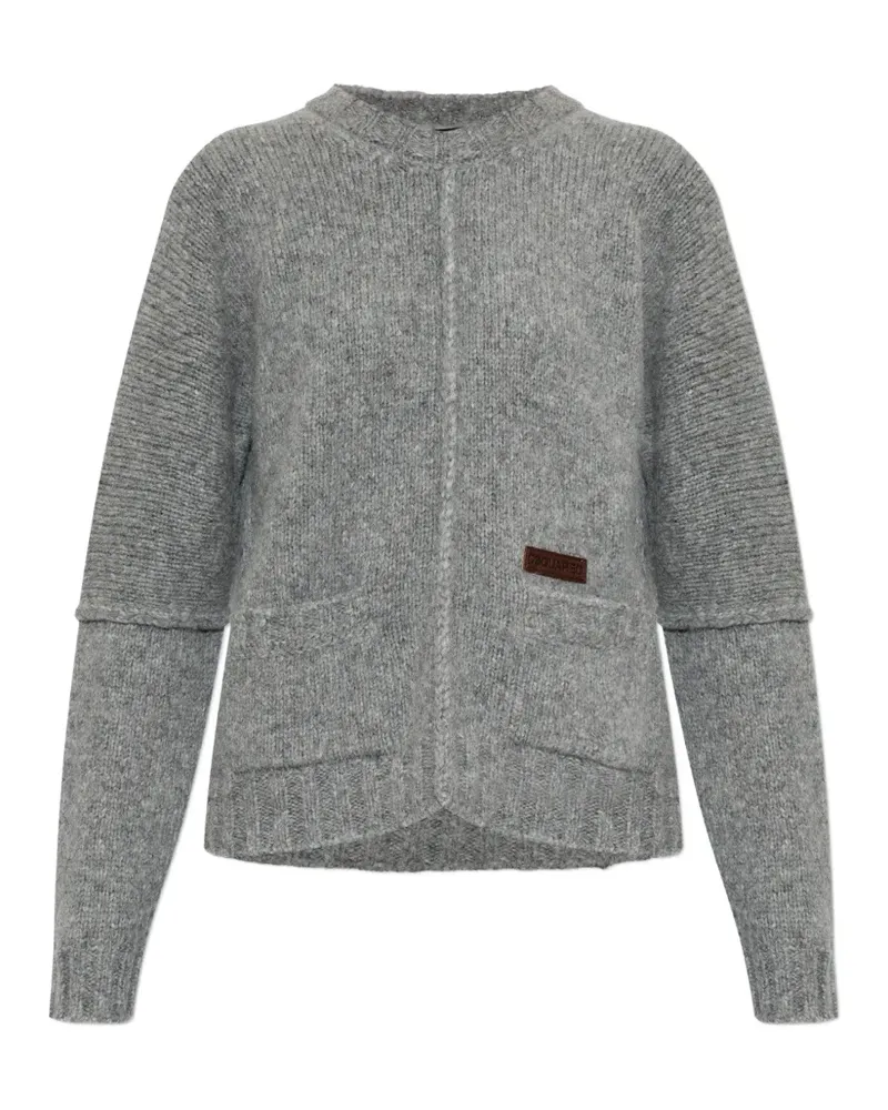 Dsquared2 logo-patch ribbed-knit sweater - Grau Grau