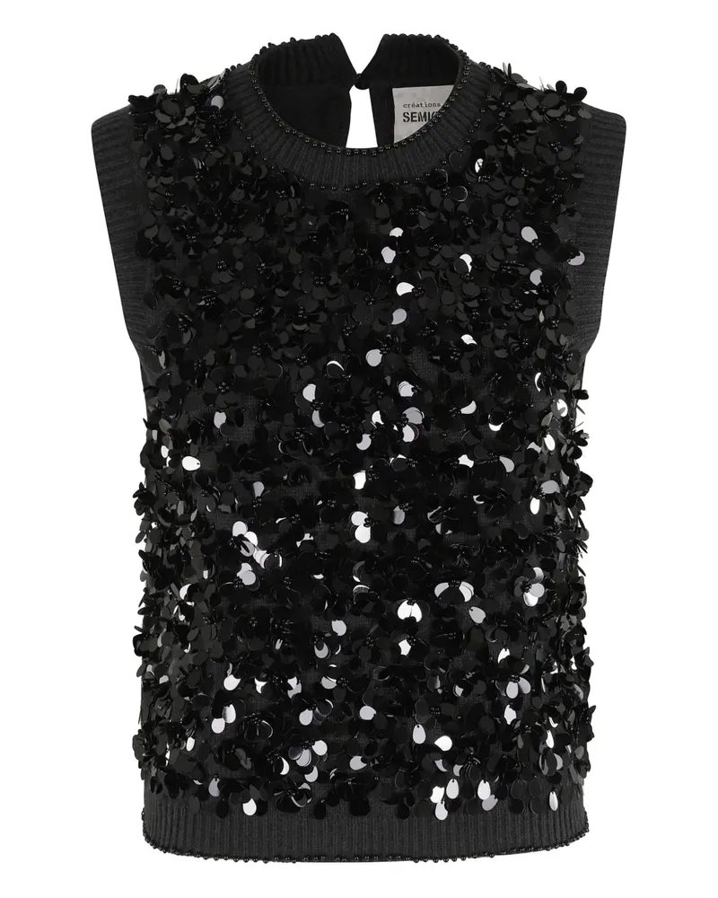 Semicouture sequinned waistcoat - Schwarz Schwarz