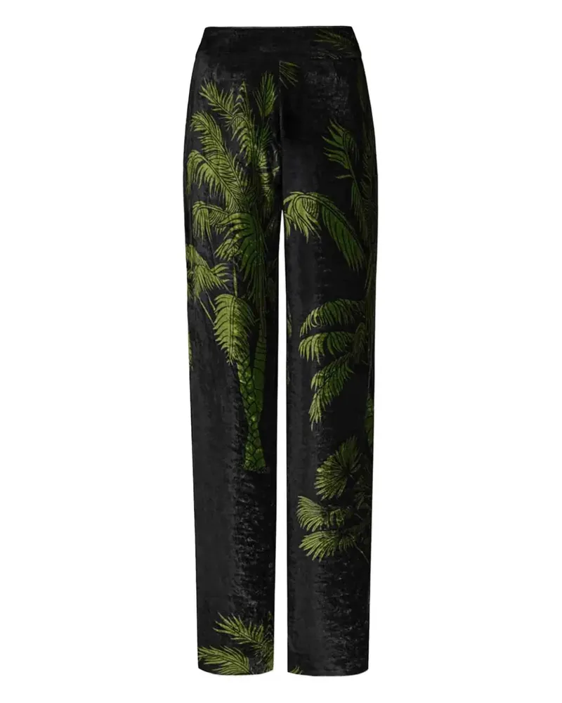 Johanna Ortiz Hose mit Palmen-Print - Schwarz Schwarz