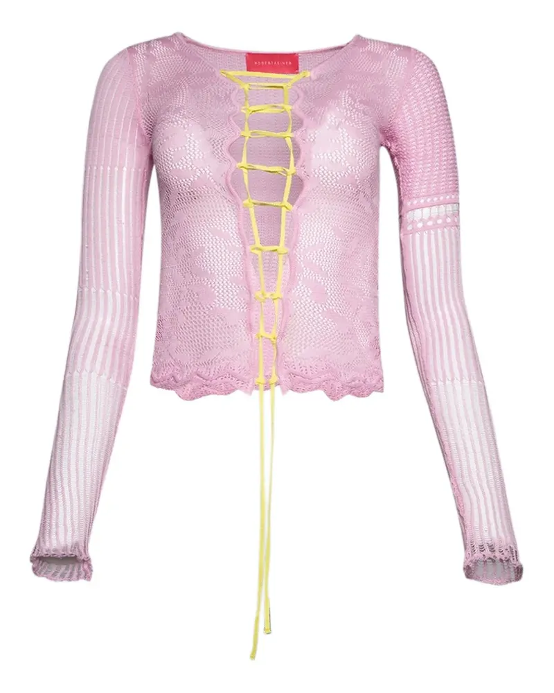 Roberta Einer Kat lace-up top - Rosa Rosa