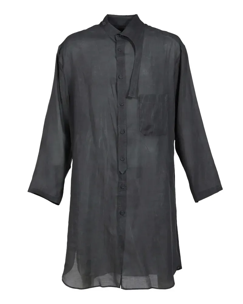 Yohji Yamamoto Hemd mit asymmetrischem Kragen - Schwarz Schwarz