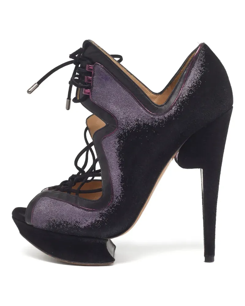 Nicholas Kirkwood Peeptoe-Pumps mit Schnürung - Schwarz Schwarz