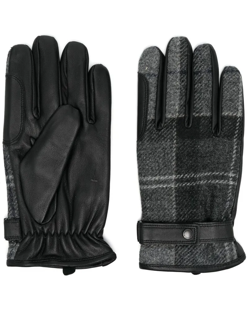 Barbour Handschuhe mit Schottenkaro Schwarz