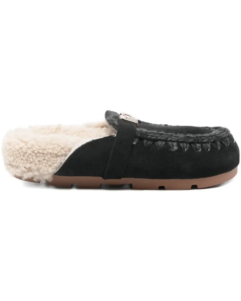 Mou Winter Bio logo-plaque mules - Schwarz Schwarz